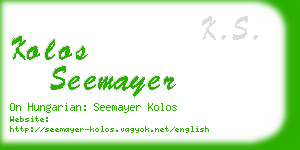 kolos seemayer business card